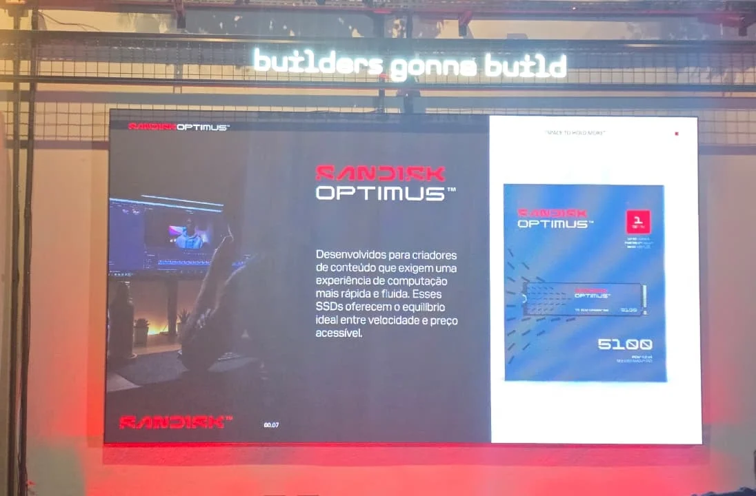 Sandisk Optimus chega ao Brasil com SSDs de até 8 TB e foco em IA, jogos e criação de conteúdo